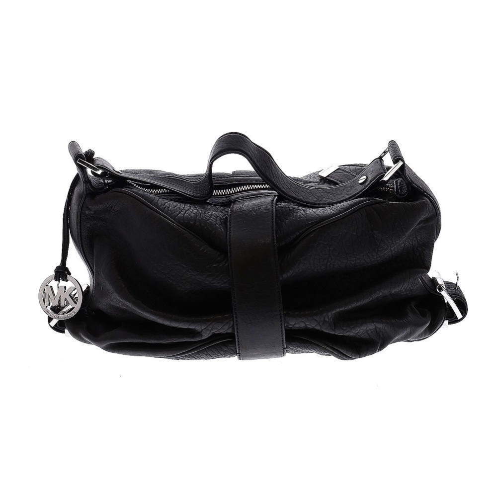 Michael Michael Kors Soft Pebbled Leather Belted Buckle Hobo Shoulder Black Bag - Picture 14 of 14